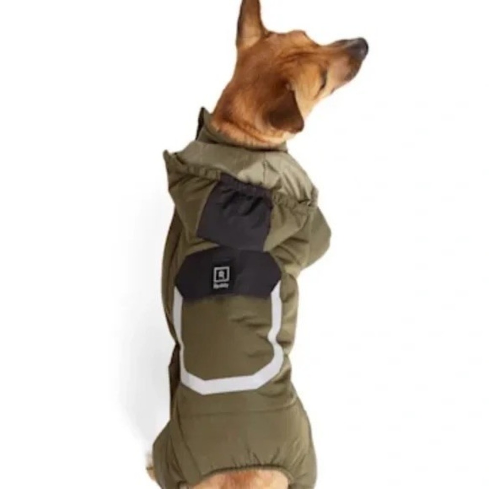 Reddy Hooded Dog Coat/Jacket Green/Black Size XL Full Body
